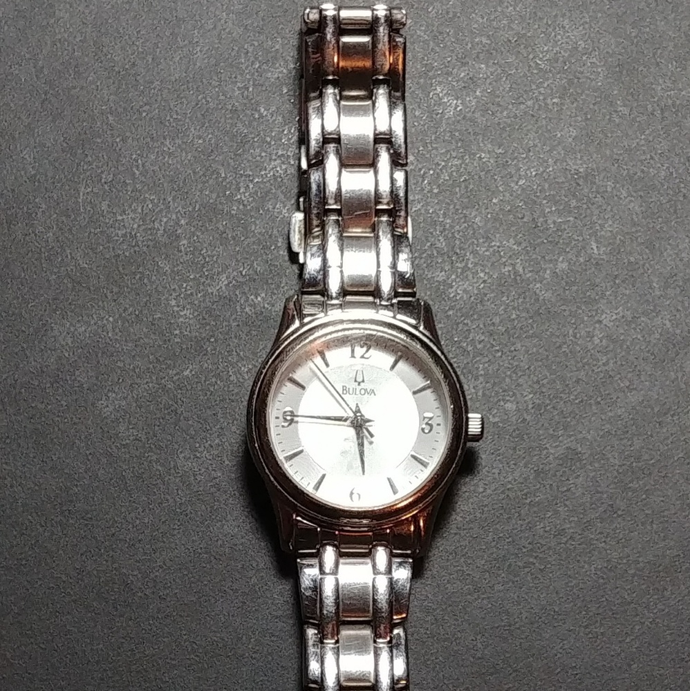 Womens Bulova silver color watch